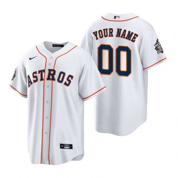 Mens Houston Astros ACTIVE PLAYER Custom White 2022 World Series Home Stitched Baseball Jersey